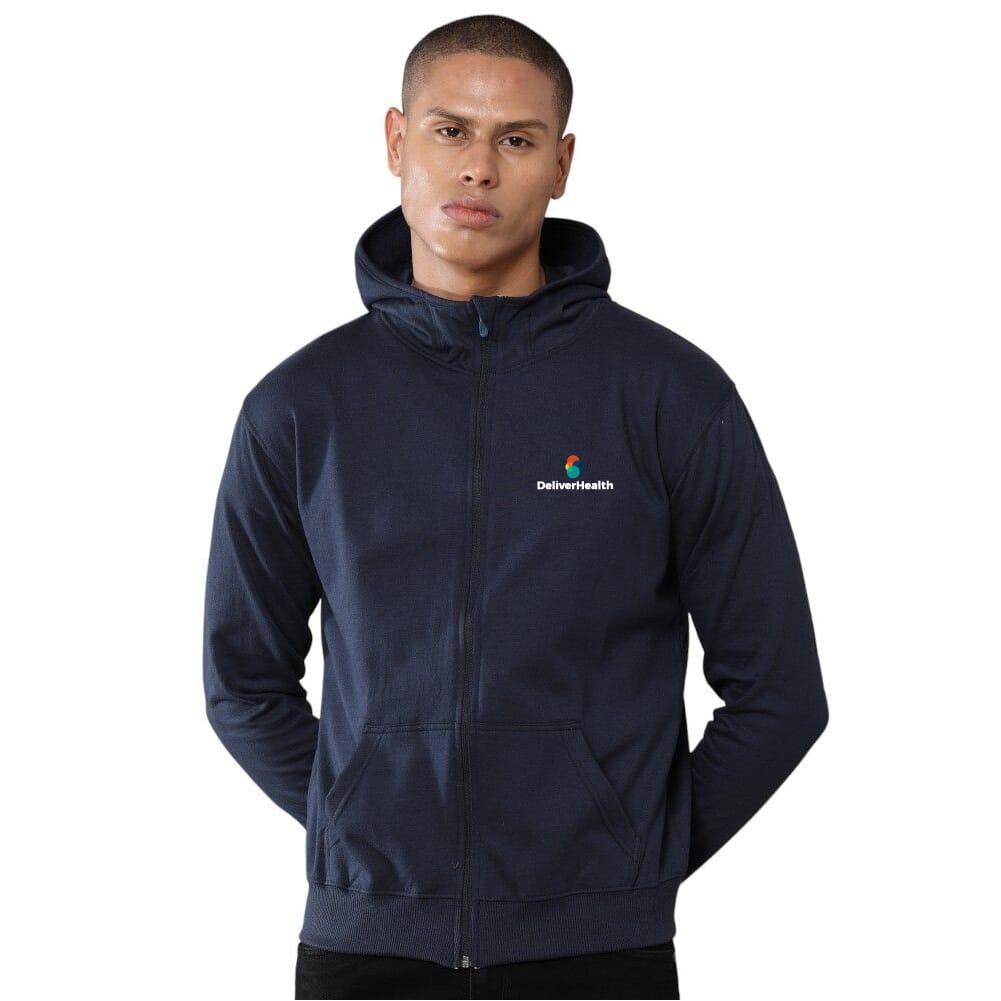 Greys & Blues Unisex Rocky Hoodie with Zip - Navy Blue
